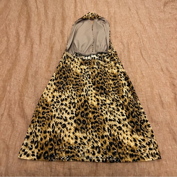 Ynes Cheetah Leopard Print Mini Halter Dress - Picture 3 of 5